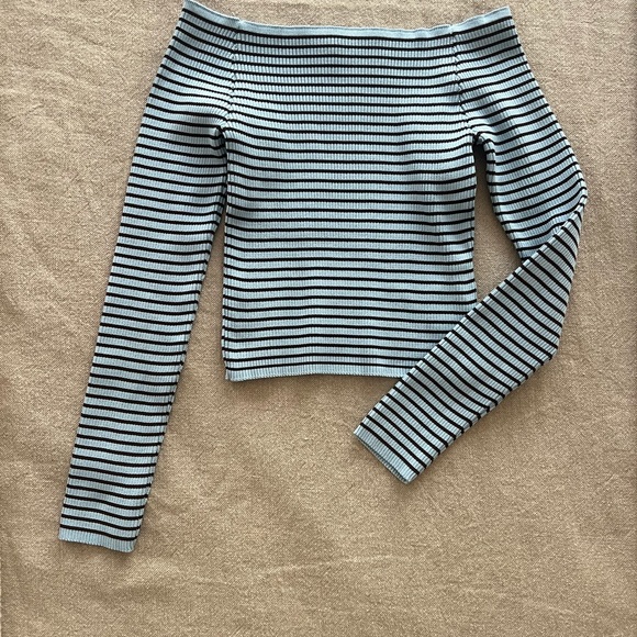 Silence and Noise stripe off shoulder top - Picture 3 of 3